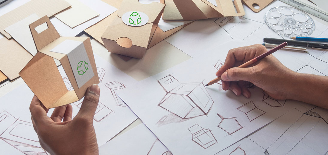Skiss på förpackningsdesign