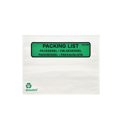 Packsedelskuvert av papper