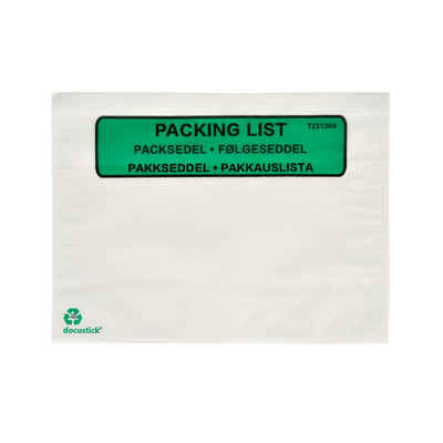 Packsedelskuvert av papper