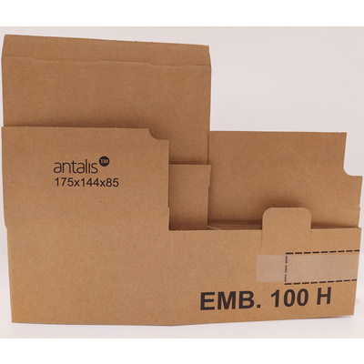 Wellåda 175 mm x 144 mm x 85 mm brun 2 mm