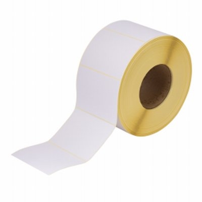 Etiketter vit rulla