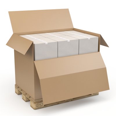 Pallbox öppnad brun